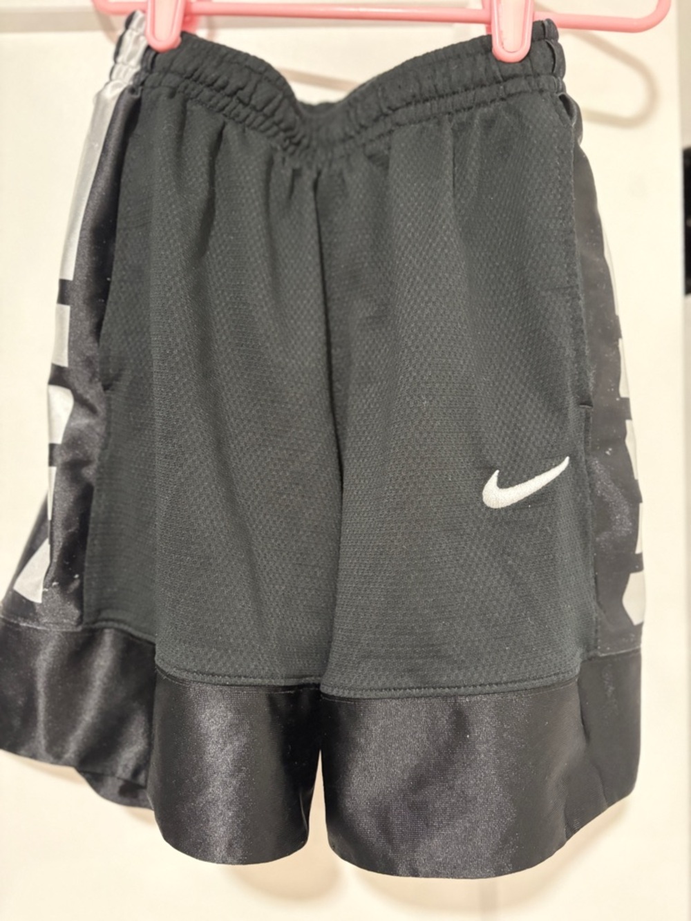 Nike Black Mesh Shorts with White Swoosh